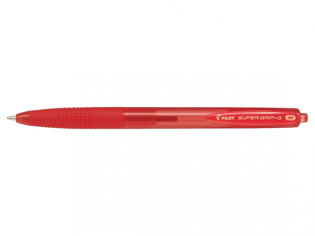Pilot Penna a Sfera a Scatto Super Grip G - Punta 1,0 mm - Colore Rosso - Grip Ergonomico - Confezione da 12