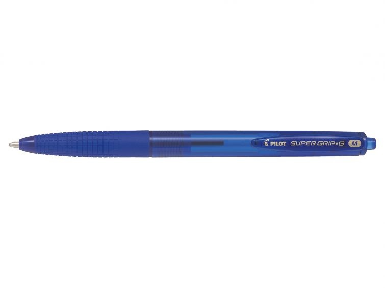 Pilot Super Grip G Penna a Sfera a Scatto Blu - Punta Media 1,0 mm, Inchiostro Extra Scorrevole, Grip Ergonomico