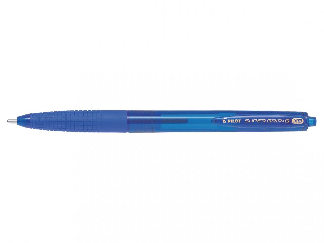 Pilot Super Grip G Penna a sfera a scatto Blu, Punta XB, Tratto 0,35 mm, Grip Ergonomico, Ricaricabile