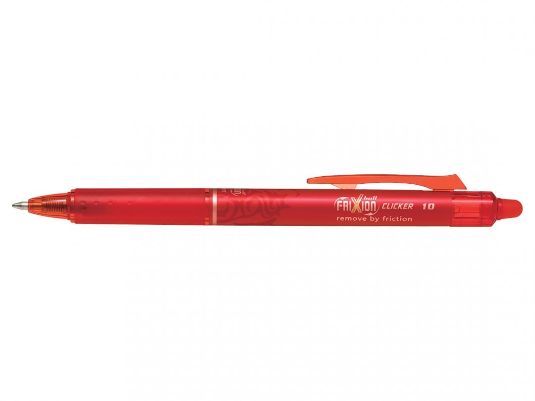 Pilot Penna a sfera a scatto cancellabile Frixion Clicker 1,0 mm Rosso - Inchiostro Termosensibile, Grip Ergonomico