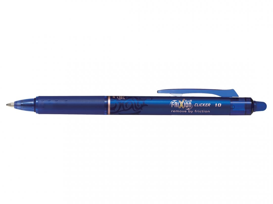 Pilot Penna a sfera a scatto cancellabile Frixion Clicker Blu - Punta Broad 1 mm, Grip Ergonomico