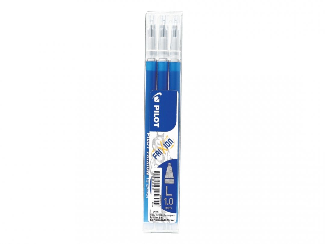 Pilot Refill Sfera Frixion Ball e Clicker - Blu - Punta 1,0 mm - Set da 3 Pezzi - Inchiostro Cancellabile