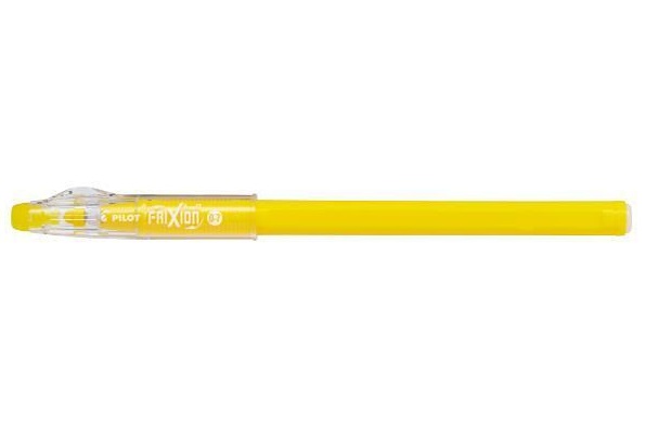 Pilot FriXion Ball Sticks - Penna a sfera cancellabile 0,7 mm in gel giallo chiaro, design compatto e disponibile in 13 colori