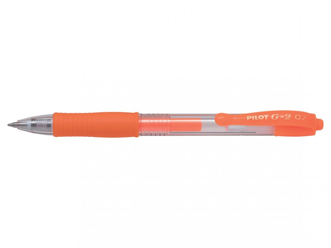 Pilot G-2 Roller Gel a Scatto Ricaricabile - Punta 0,7 mm - Arancio Neon