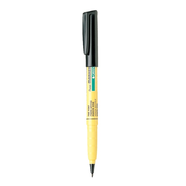Pentel NM10-AO Marcatore Permanente per Tessuti Punta Fine Nero - Lunghezza di Scrittura 1000 m
