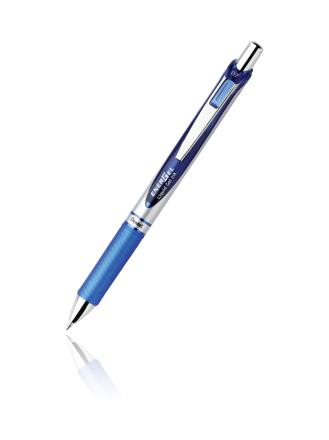 Pentel EnerGel XM Click Roller a scatto Blu 0,7 mm - Conf. 12 Pezzi, Design Elegante, Grip in Gomma, Asciugatura Rapida