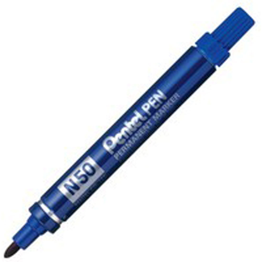Pentel N50 Marcatore Permanente Blu Punta Conica 4,3 mm Confezione da 12 pezzi