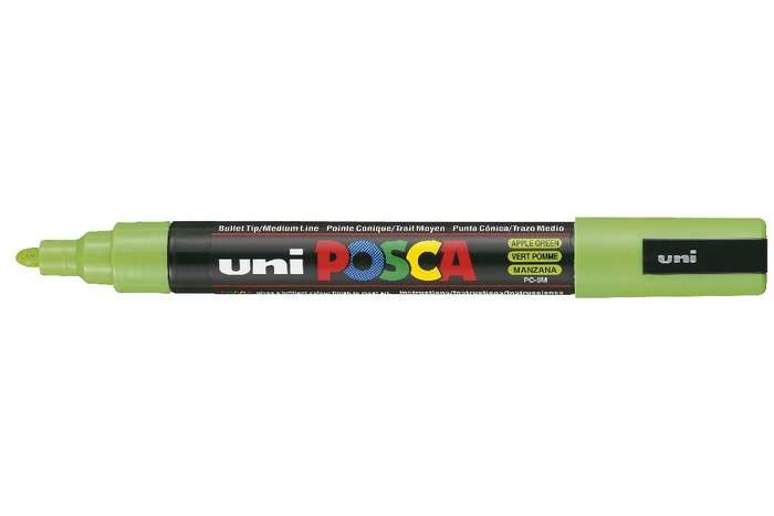 Uni Posca Marcatore a tempera PC-5M Punta Media 2,5 mm Verde Mela - Inchiostro Pigmentato a Base d'Acqua