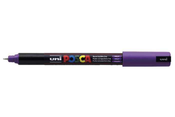 UNI MITSUBISHI Uni Posca Pen PC1M - Marcatore a base d'acqua con punta extra fine 0,7mm - Colore Viola