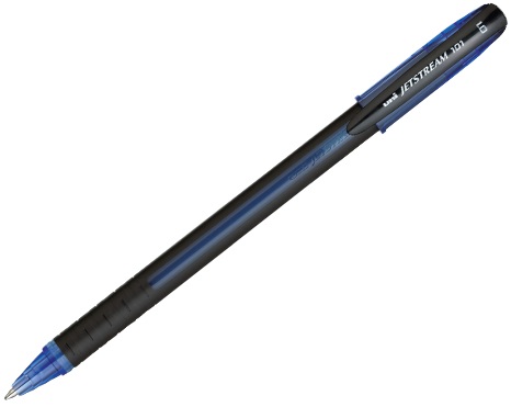 Uni-Ball Jetstream 101 Penna a sfera Blu 0,5 mm con cappuccio, Ricaricabile, Ergonomica