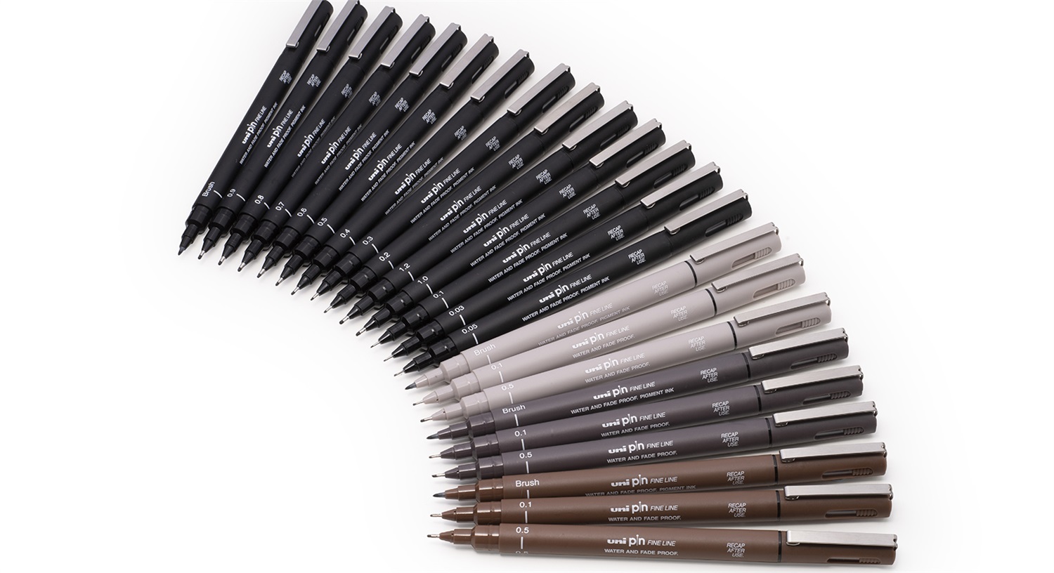 Uni-Ball Pin Fineliner 1.0 mm Nero - Inchiostro Pigmentato, Resistente alla Luce e all'Acqua, Fusto in Plastica con Cappuccio Antisoffocamento