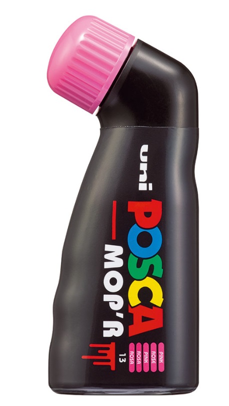 Uni Posca Marcatore a tempera rosa Mop'r con punta gommapiuma XXL 3-19 mm, resistente ai raggi UV e lavabile