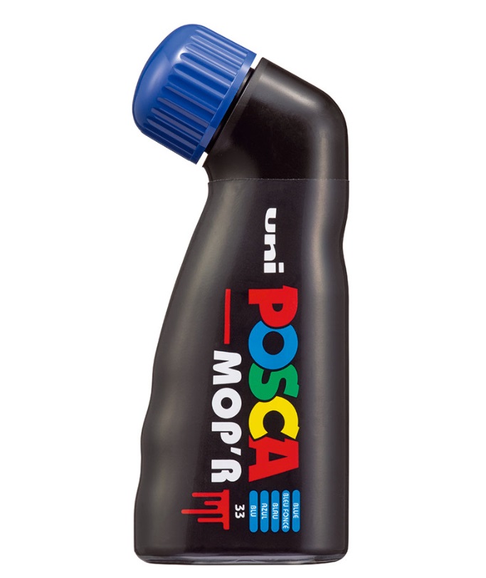 Uni Posca Marcatore a tempera Blu M con Punta Gommapiuma XXL 3-19 mm - Acquerellabile e Lavabile