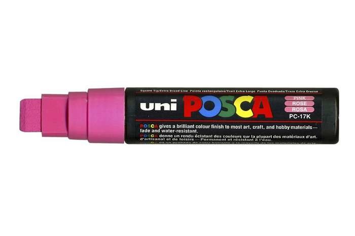 Uni-Ball PC-17K Marcatore POSCA Rosa Punta a Scalpello 15 mm - Inchiostro Pigmentato a Base d'Acqua