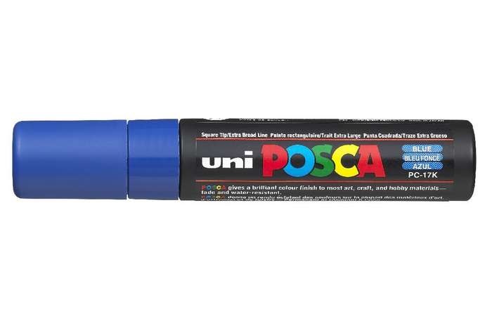 uni-ball Marcatore POSCA PC-17K Punta Scalpello 15mm Blu - Inchiostro Pigmentato a Base d'Acqua