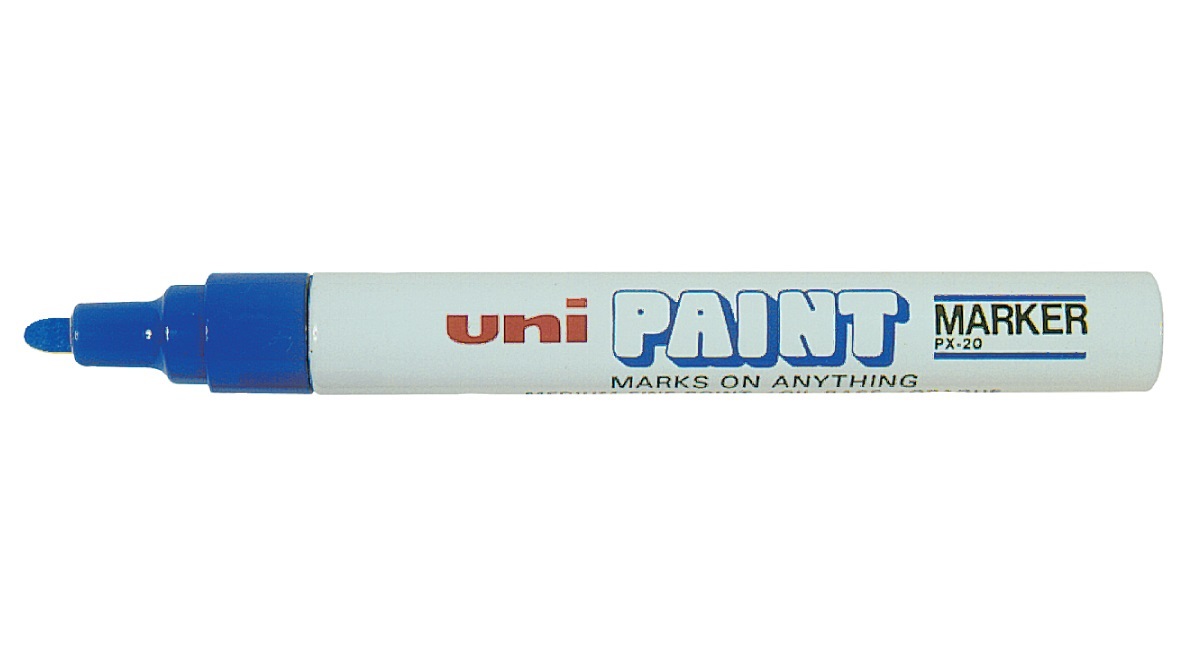 Uni Mitsubishi Marcatore Permanente PAINT Punta Tonda 2,8 mm Blu - Resistente a Luce, Acqua e Calore fino a 250°C