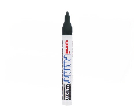 Uni-Ball Marcatore Permanente Paintmarker PX20 N - Punta Tonda 2,8 mm - Nero - Resistente a Luce, Calore e Acqua