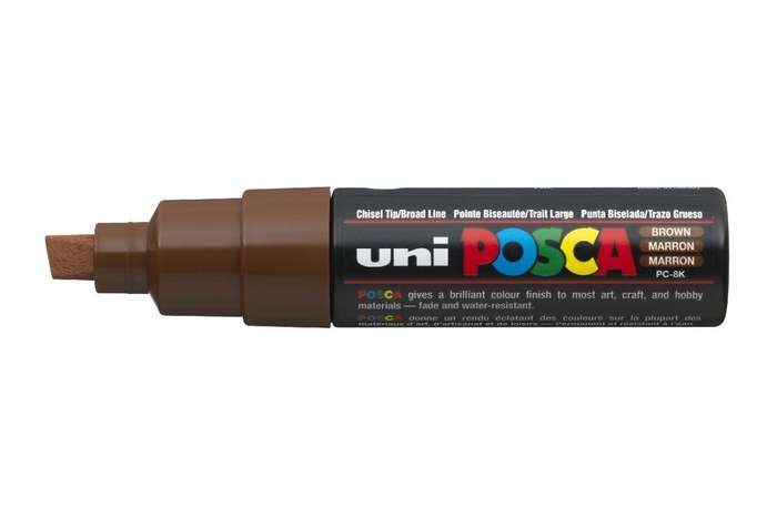 Uni Posca PC-8K Marcatore a Tempera Punta Scalpello Large 8mm Colore Marrone