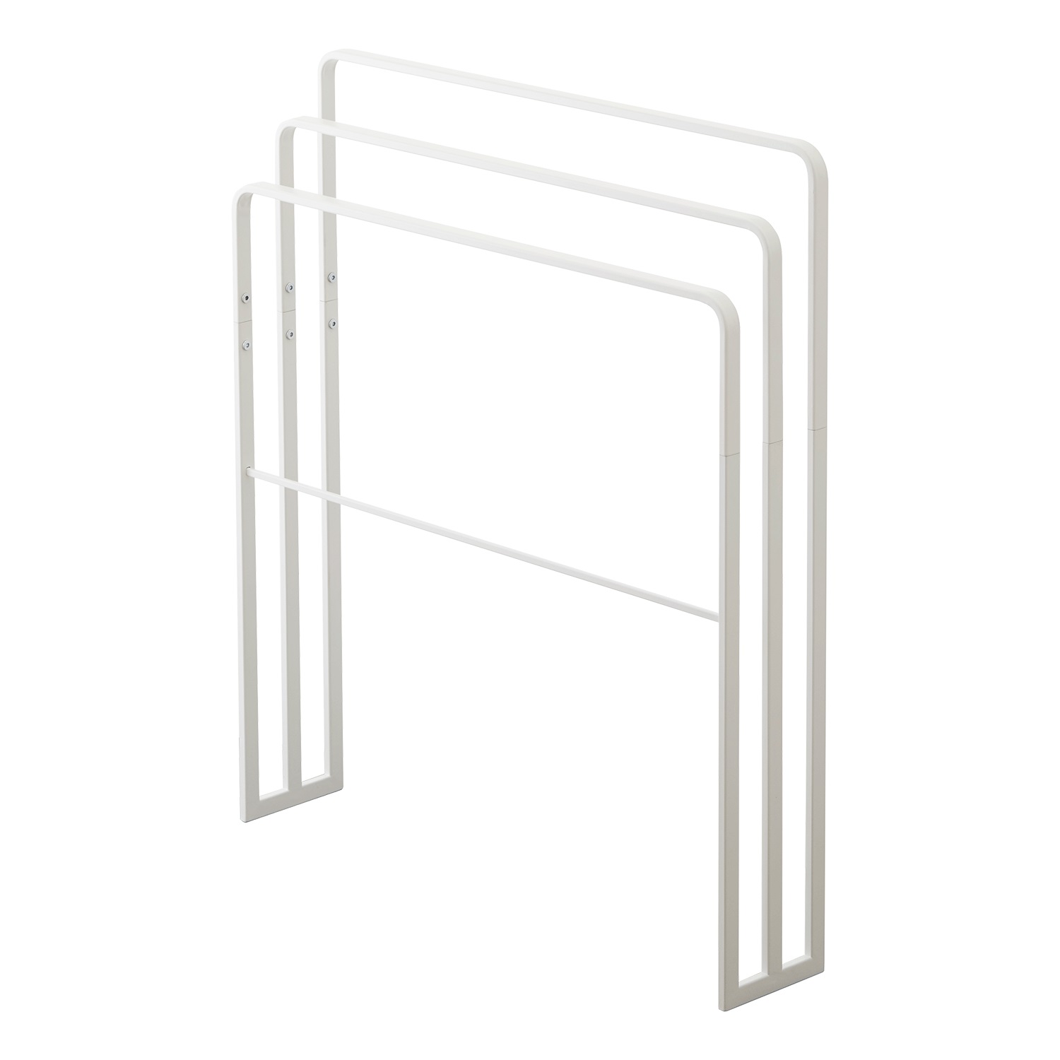 Yamazaki Porta Asciugamani Tower Bianco in Metallo Autoportante - 70 x 81 x 14 cm, Design Semplice e Moderno