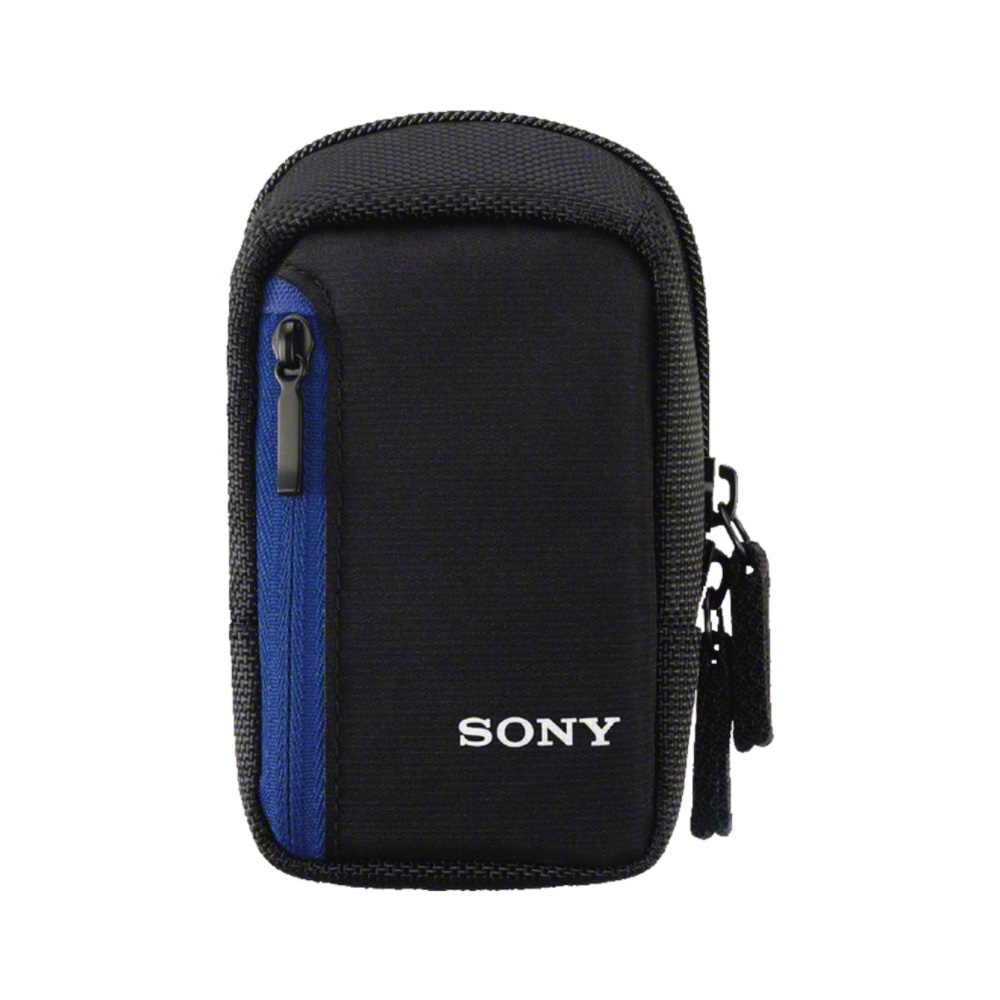 Sony LCS-CS2 Custodia da Trasporto in Nylon/Poliestere con 2 Tasche, Clip da Cintura e Protezione da Polvere, Pioggia e Graffi
