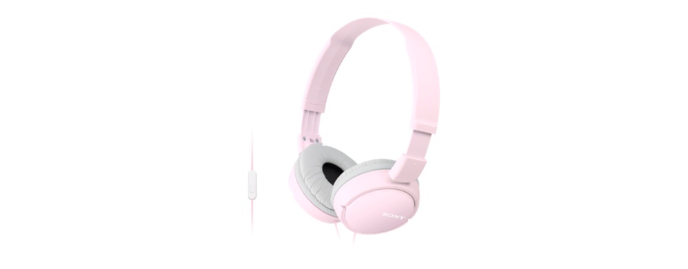 Sony MDR-ZX110AP - Cuffie Cablato con Microfono, Rosa, Frequenza 12 Hz-22 kHz, 1000 mW, Driver Neodimio 30 mm, Padiglioni Imbottiti