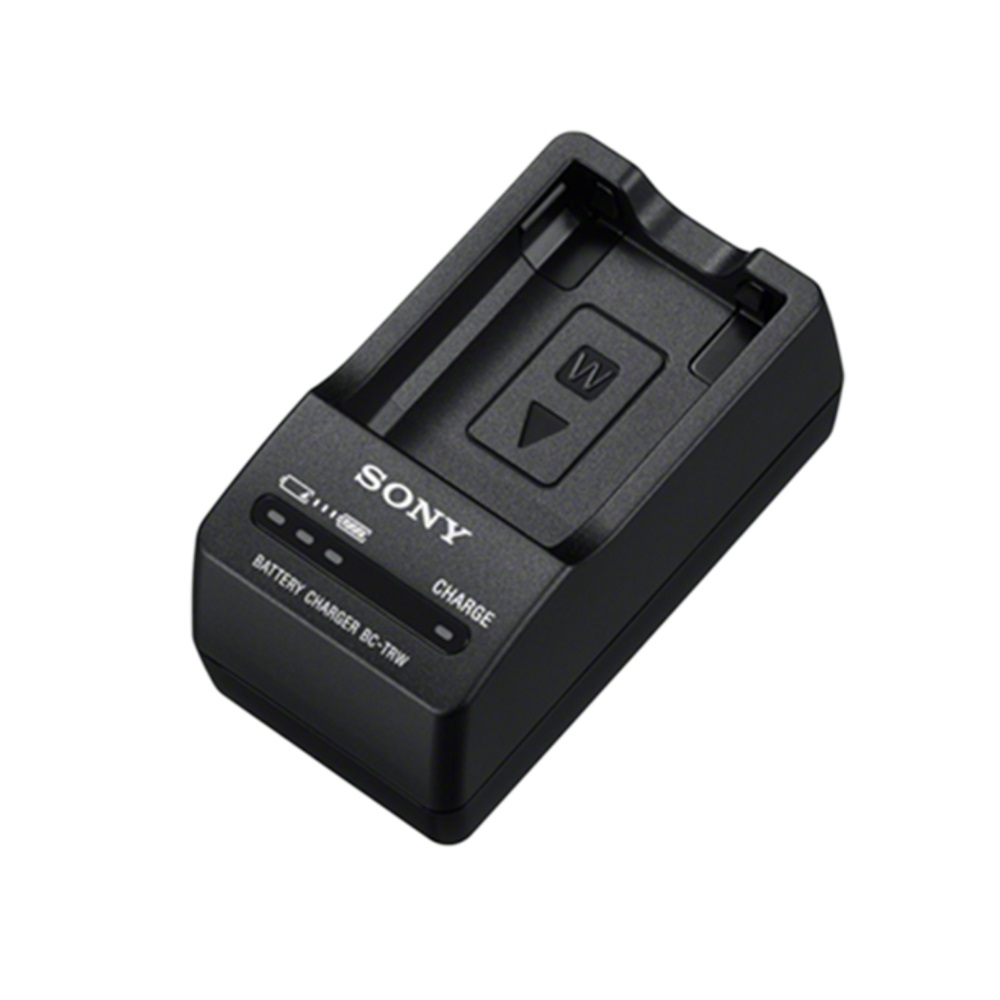Sony BC-TRW Caricabatterie Rapido per Batterie NP-FW50 con Connettore Retrattile e Opzione di Ricarica USB