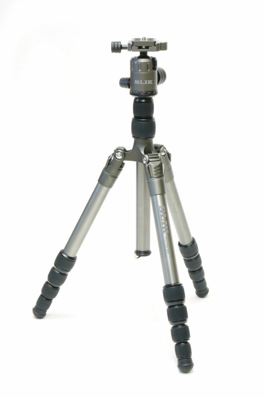 SLIK ROVER a Treppiede per Fotocamere Digitali e Film, Gambe in Alluminio da 25 mm, Testa a Sfera Compatibile con Arca Swiss, Colore Grigio