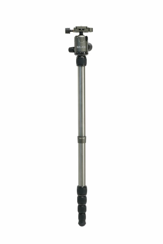 SLIK ROVER a Treppiede per Fotocamere Digitali e Film, Gambe in Alluminio da 25 mm, Testa a Sfera Compatibile con Arca Swiss, Colore Grigio