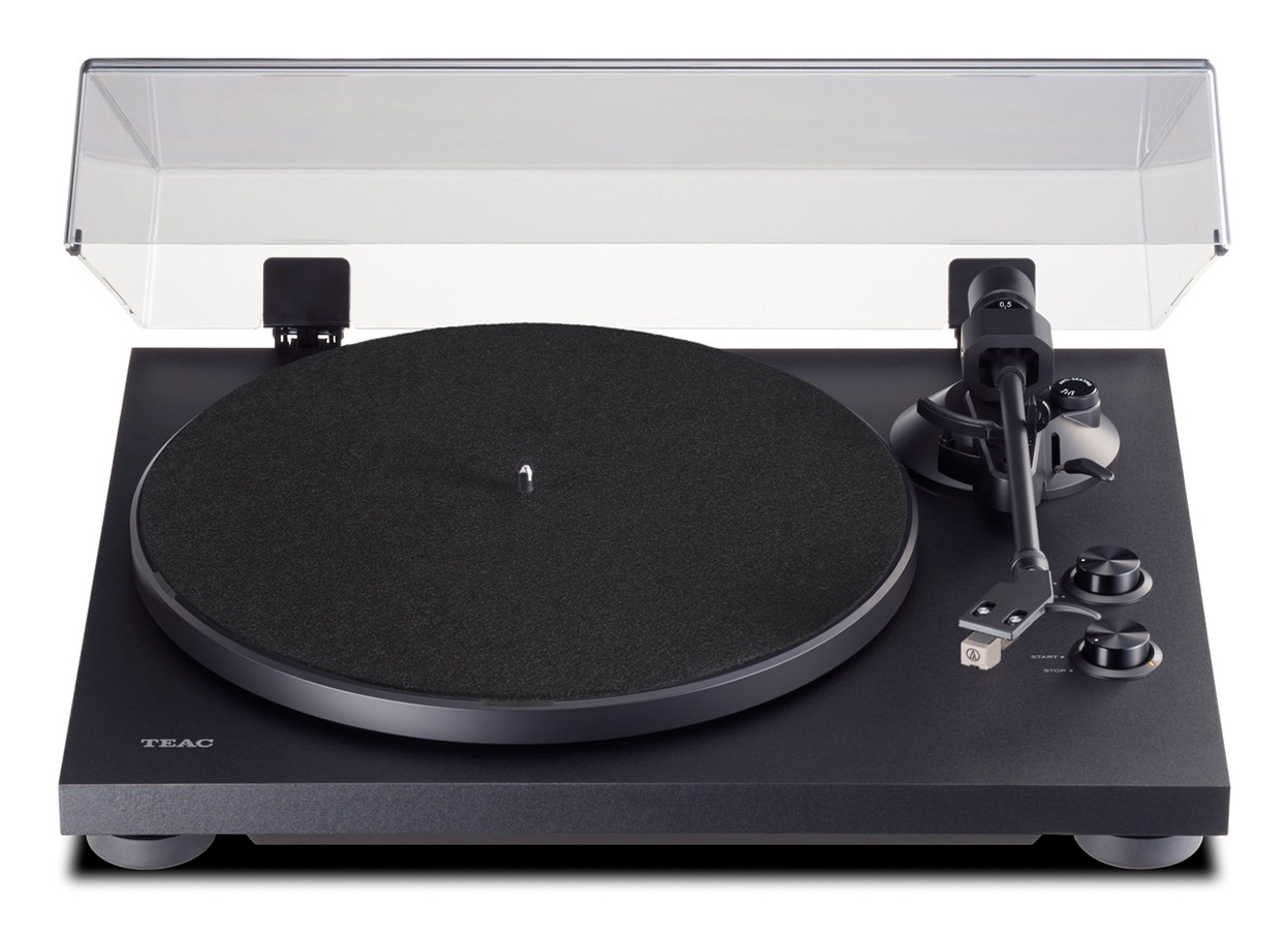 TEAC TN-280BT-A3/B Giradischi HiFi con Bluetooth, trasmissione a cinghia, preamplificatore Phono MM, piatto in alluminio, cabinet in MDF, Nero