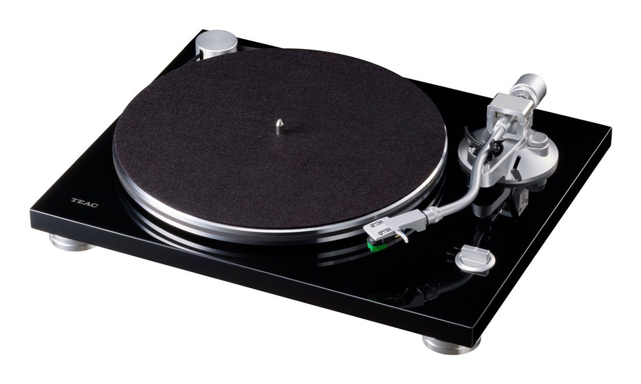 TEAC TN-3B-SE/B Giradischi Manuale con Trasmissione a Cinghia, Amplificatore MM Phono EQ, Braccio a S, Piatto in Alluminio, Colore Nero