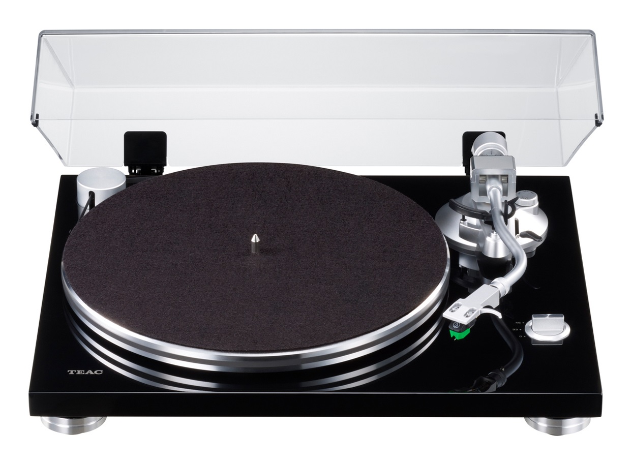 TEAC TN-3B-SE/B Giradischi Manuale con Trasmissione a Cinghia, Amplificatore MM Phono EQ, Braccio a S, Piatto in Alluminio, Colore Nero