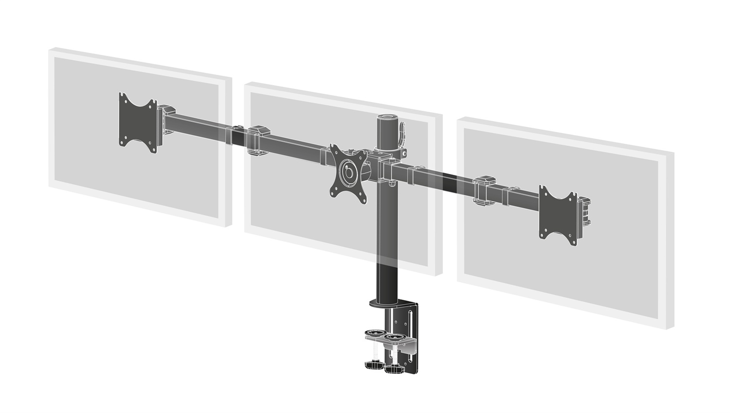 iiyama DS1003C-B1 Supporto da Tavolo per 3 Monitor Fino a 27