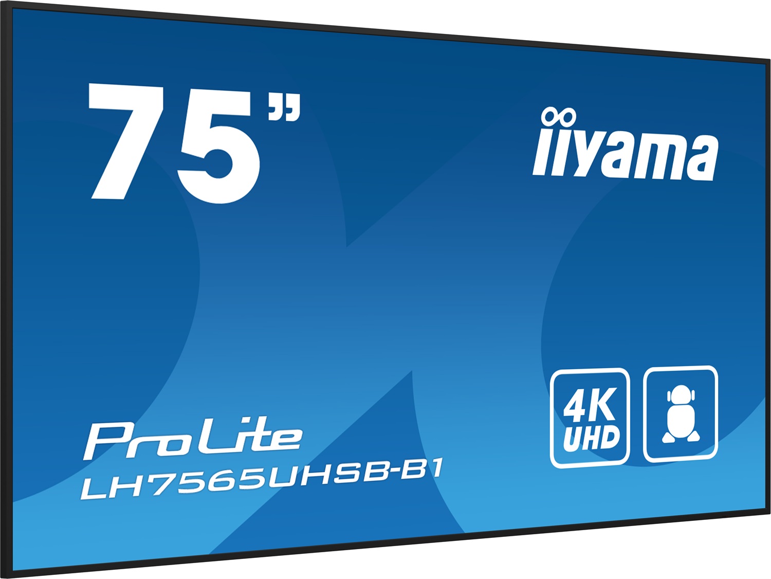 IIYAMA LH7565UHSB-B1 Monitor 75 pollici 4K UHD LED con Android 11, Wi-Fi, 800 cd/m², Design chiosco, Utilizzabile 24/7