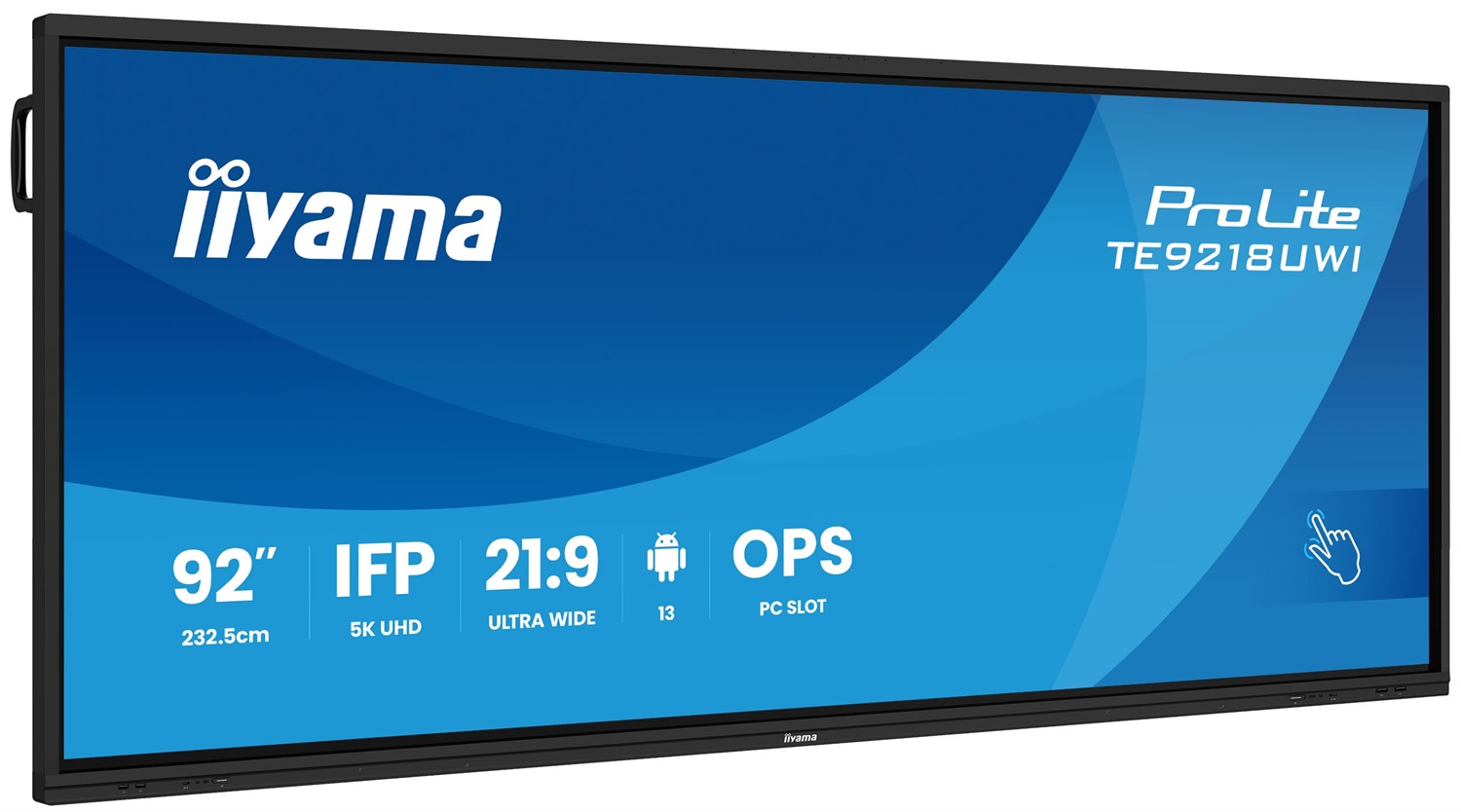 iiyama TE9218UWI-B1AG Display Interattivo Touchscreen 92 Pollici 5K Ultra HD VA con Wi-Fi e Android Integrato