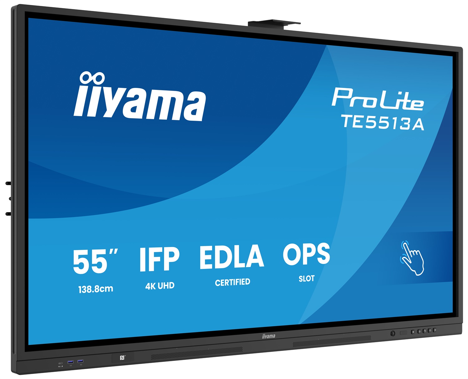 IIYAMA TE5513A-B1AG - Monitor IPS 55 Pollici 4K Ultra HD Touchscreen 40 Punti con WIFI 6 e Speaker Stereo