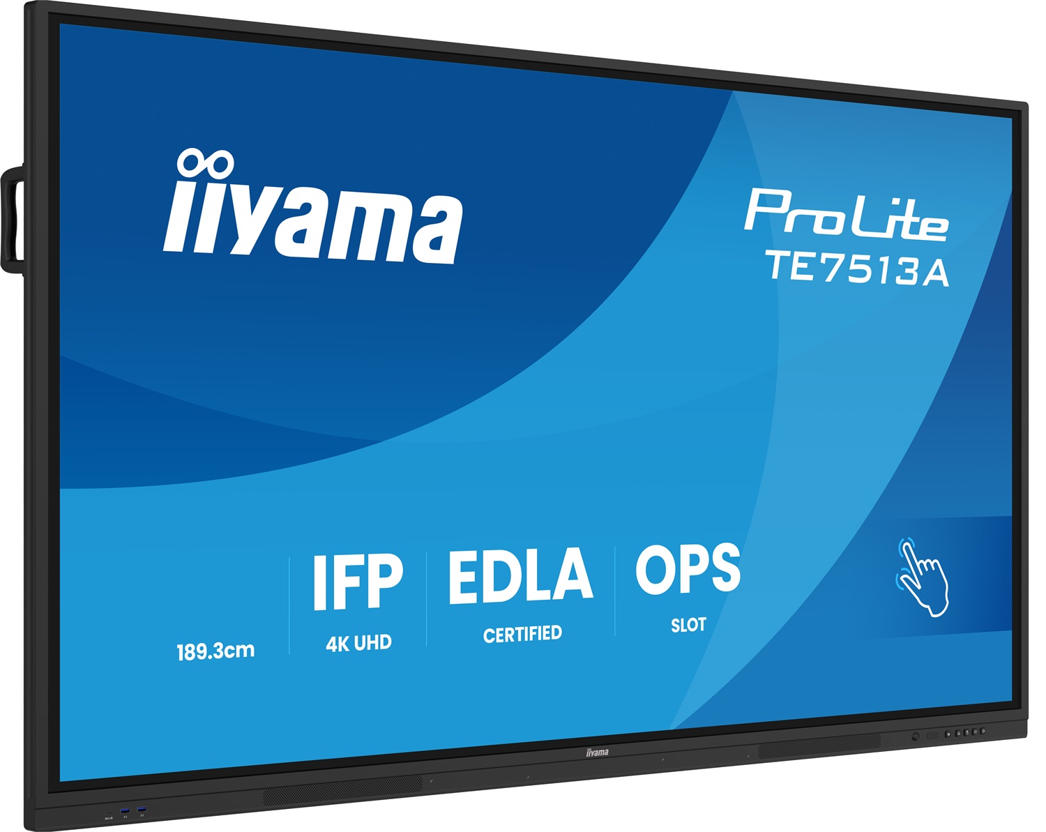 IIYAMA TE7513A-B1AG Monitor IPS 75 Pollici 4K Ultra HD Touchscreen 40 Punti Antiriflesso Wi-Fi 6 Speaker Stereo USB-C