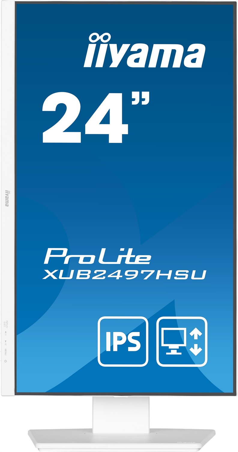 IIYAMA ProLite XUB2497HSU-W2 Monitor 24 Pollici IPS Full HD 1920x1080 100Hz con Flicker Free e USB-Hub Bianco