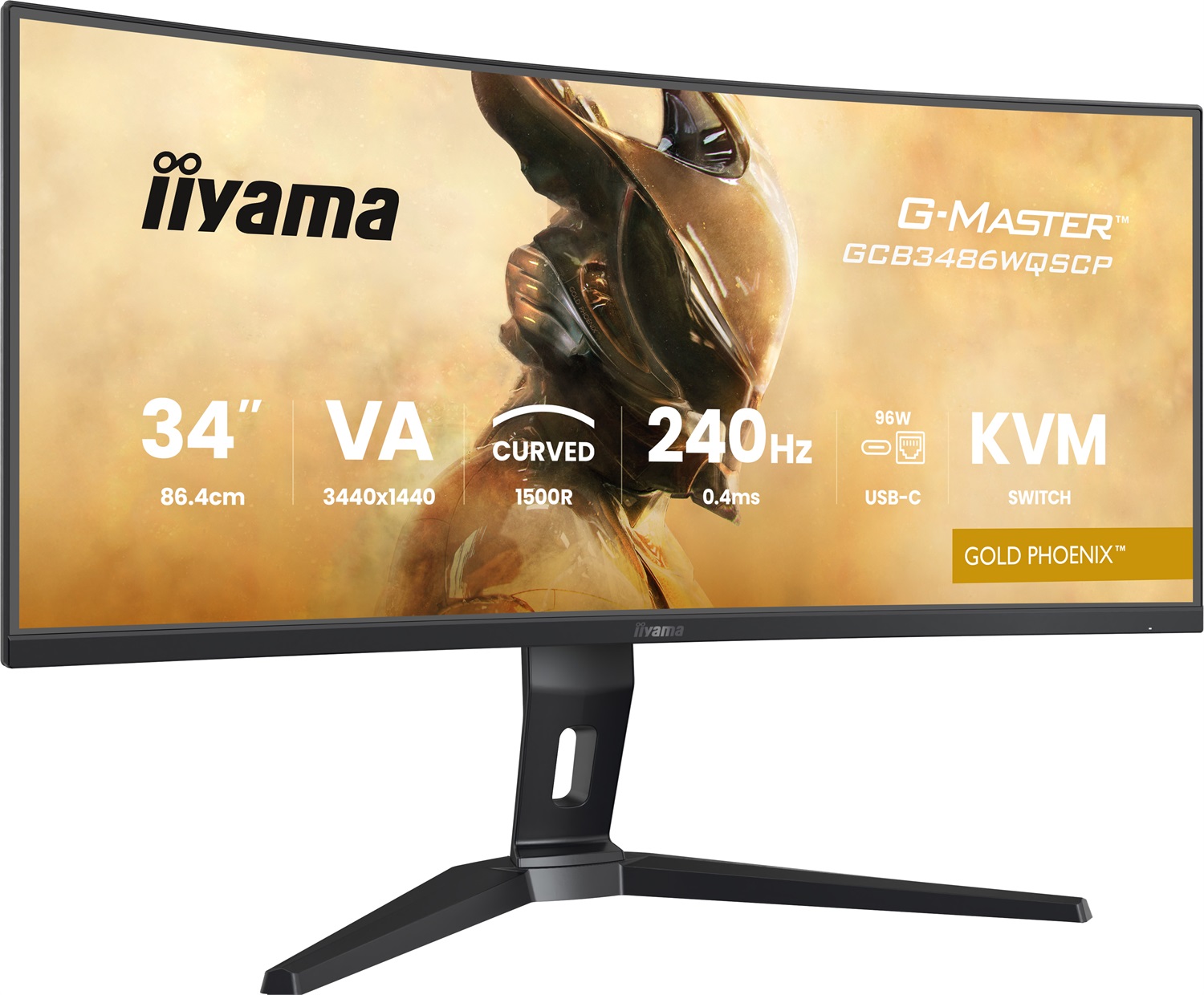IIYAMA G-MASTER GCB3486WQSCP-B1 GOLD PHOENIX Monitor Curvo 34 Pollici UWQHD 3440x1440 240Hz VA FreeSync™ Premium Pro