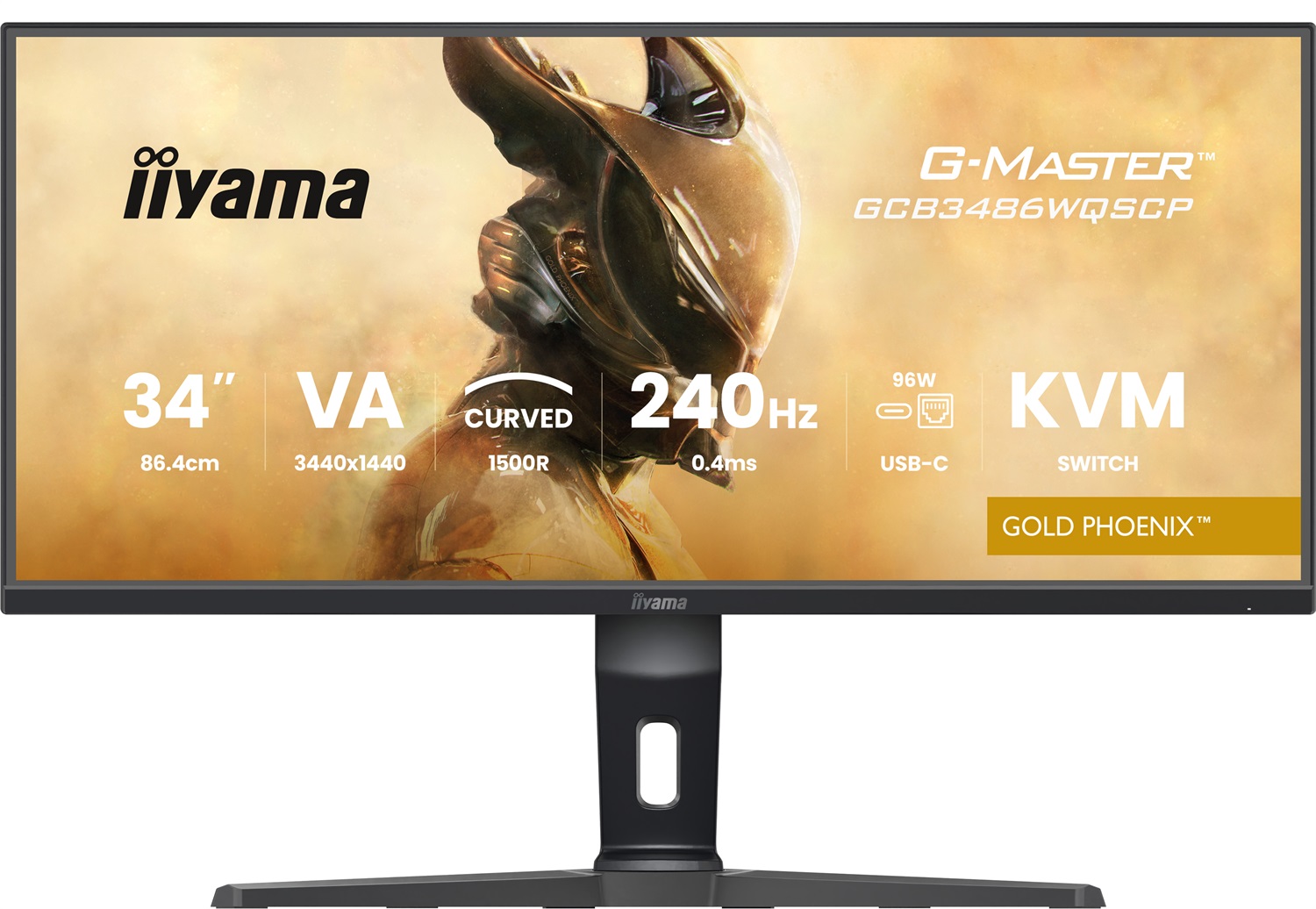 IIYAMA G-MASTER GCB3486WQSCP-B1 GOLD PHOENIX Monitor Curvo 34 Pollici UWQHD 3440x1440 240Hz VA FreeSync™ Premium Pro