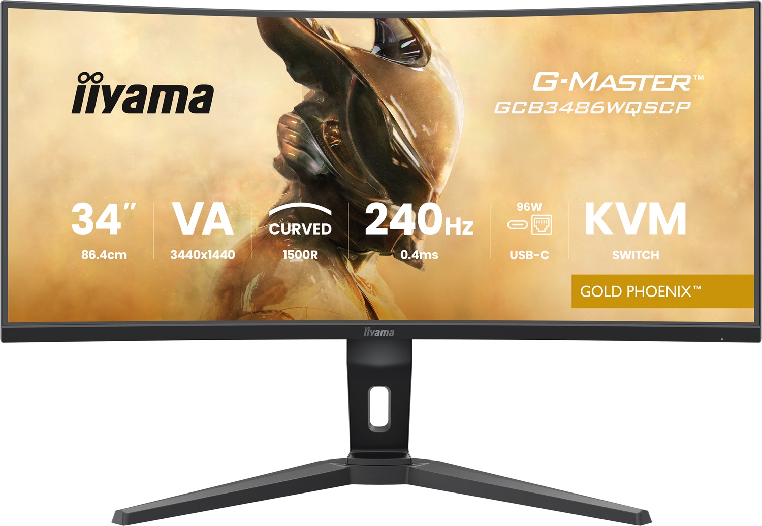 IIYAMA G-MASTER GCB3486WQSCP-B1 GOLD PHOENIX Monitor Curvo 34 Pollici UWQHD 3440x1440 240Hz VA FreeSync™ Premium Pro