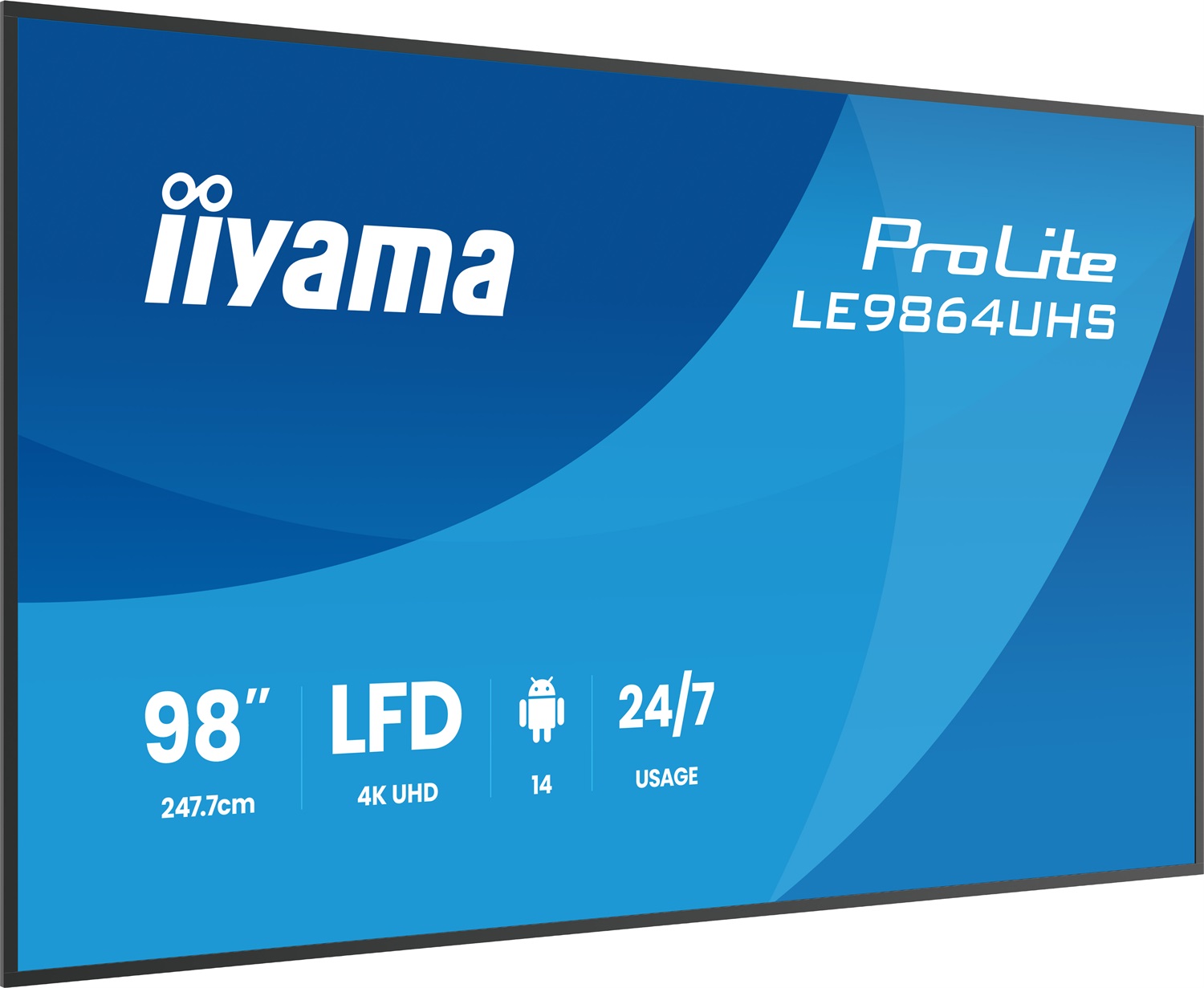 IIYAMA LE9864UHS-B1AG - Monitor VA 98 pollici 4K UHD con Android 14 e Wi-Fi