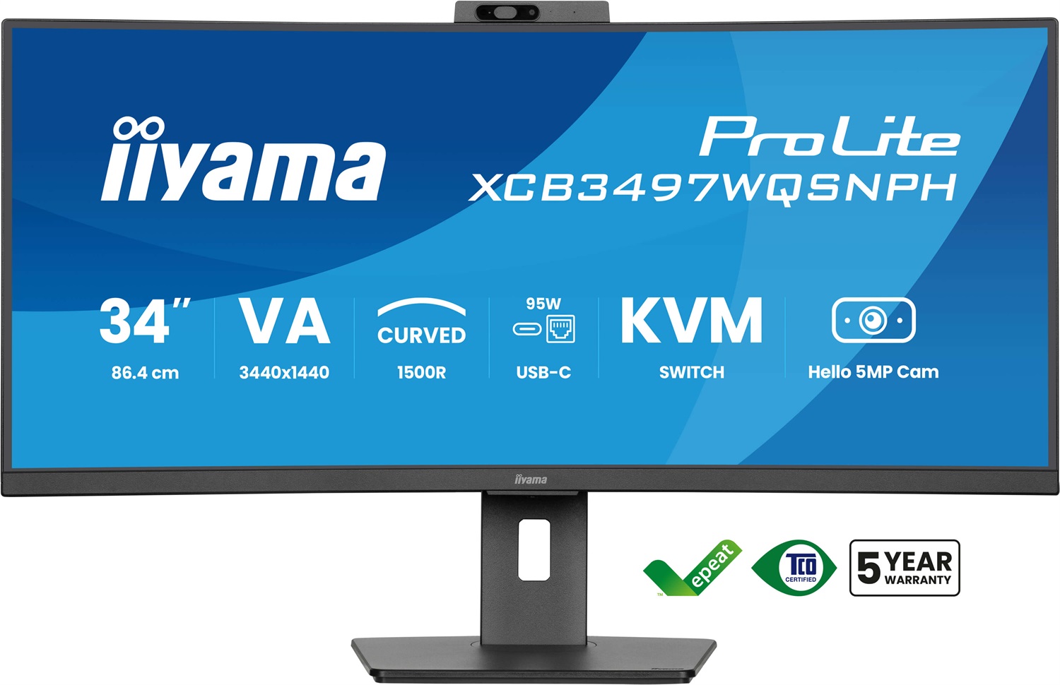 iiyama ProLite XCB3497WQSNPH-B1 Monitor Curvo VA UWQHD 34