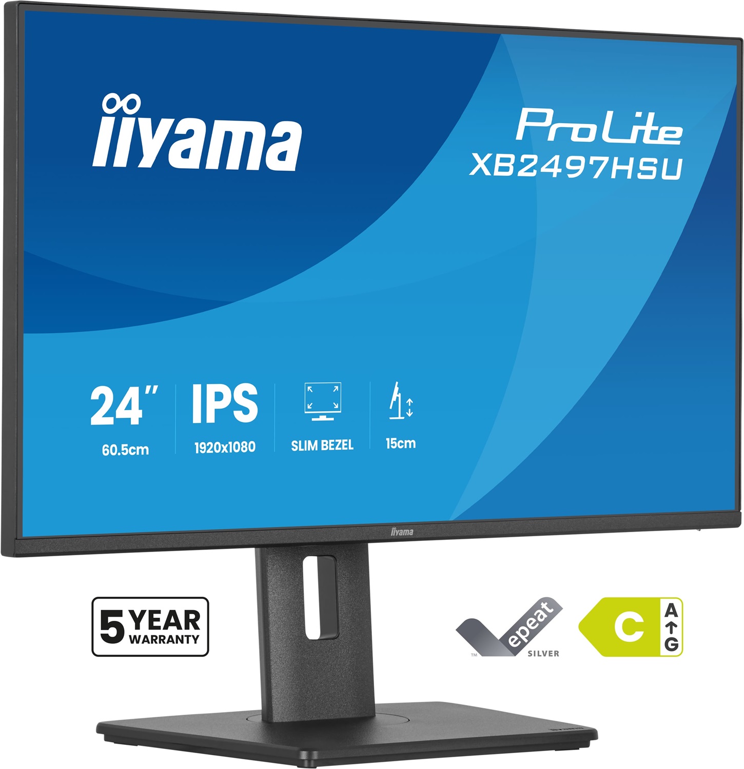 iiyama ProLite XB2497HSU-B1 Monitor IPS da 24 pollici Full HD Ecologico per Ufficio