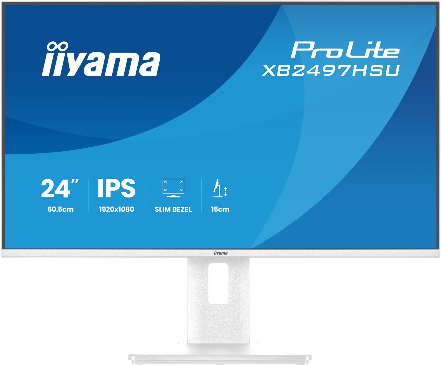 iiyama ProLite XB2497HSU-W1 Monitor IPS 24'' Full HD 1920x1080 con supporto regolabile in altezza e design senza cornice