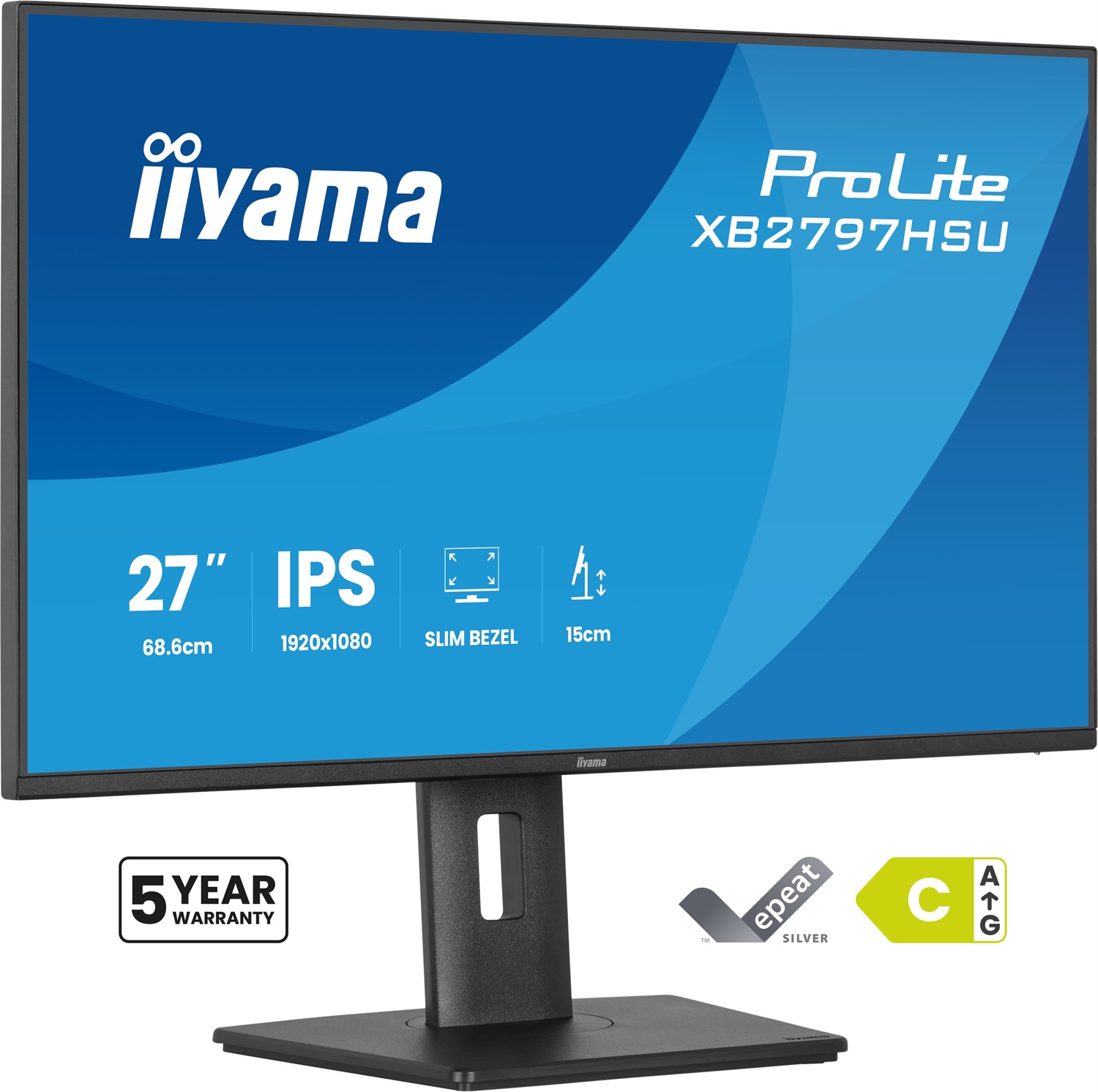 iiyama ProLite XB2797HSU-B1 Monitor IPS da 27 pollici Full HD Ecologico ed Ergonomico