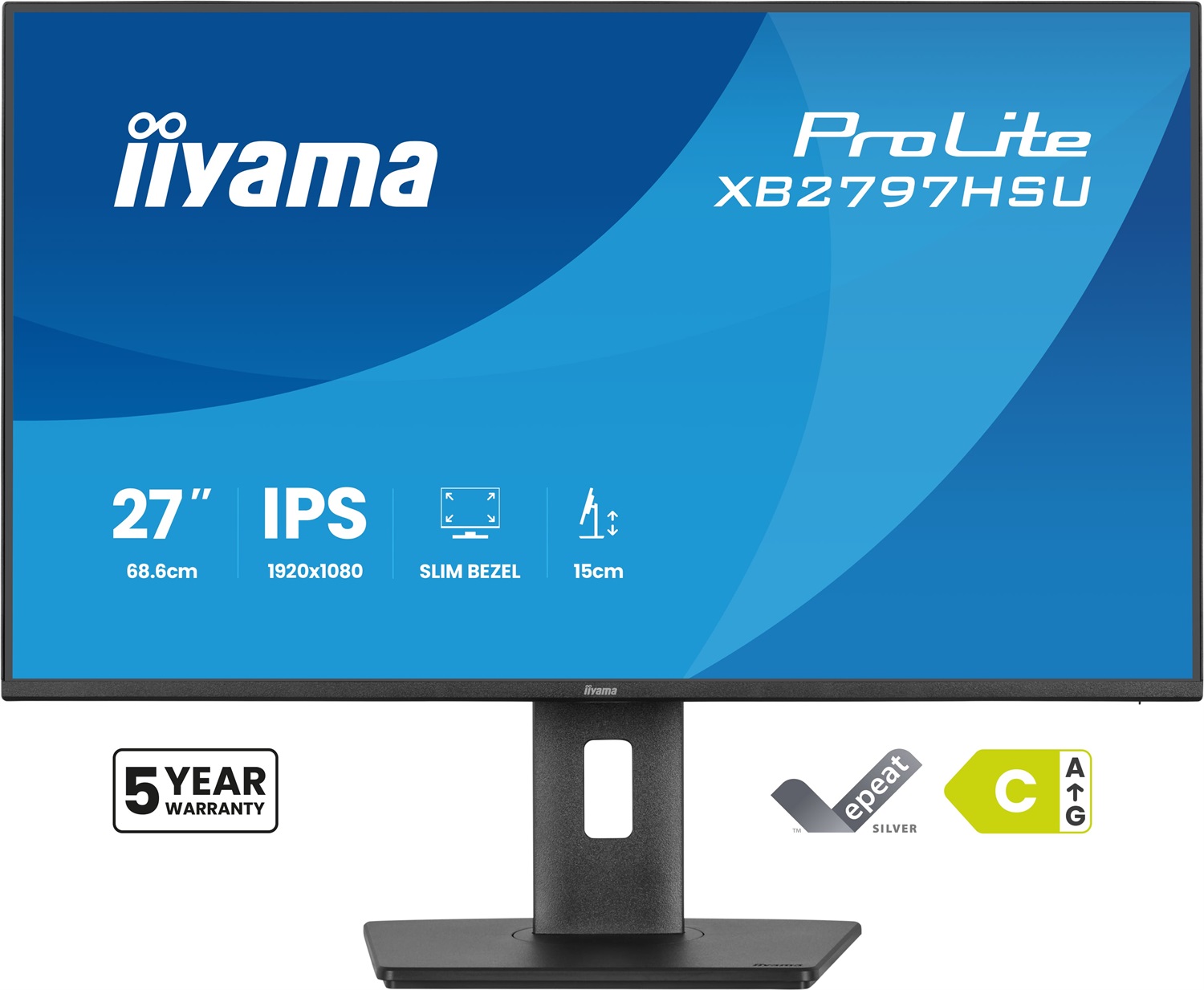 iiyama ProLite XB2797HSU-B1 Monitor IPS da 27 pollici Full HD Ecologico ed Ergonomico