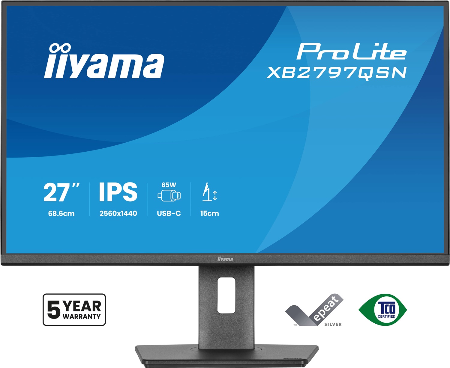 iiyama ProLite XB2797HSN-B1 e XB2797QSN-B1: Monitor 27 Pollici Full HD/QHD con Docking USB-C e Porte HDMI/DP