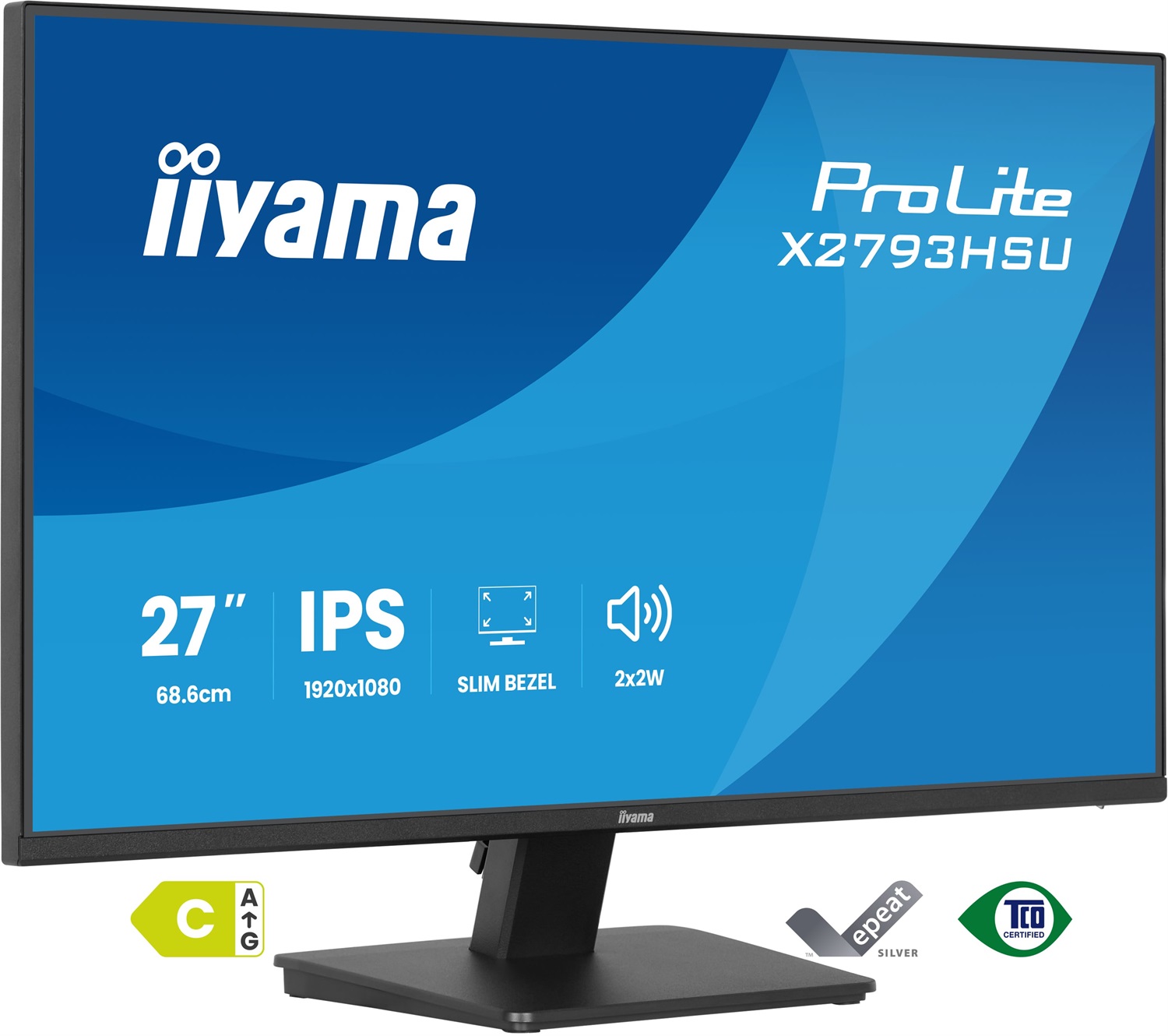 iiyama ProLite X2793HSU-B1 Monitor IPS da 27'' Full HD 1920x1080 con supporto ergonomico