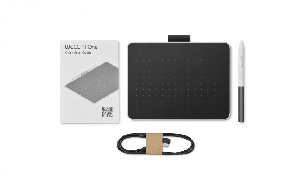 Wacom One S Tavoletta Grafica Small CTC4110WLW2B Nero e Bianco - 152 x 95 mm, USB Type-C, Bluetooth 5.1, Inclusa Penna EMR