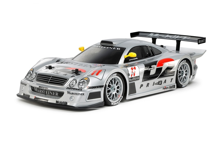 Tamiya MB CLK-GT-R 1997 - Automodello Elettrico 1:10 RC, Auto Telecomandata 4WD, Kit di Costruzione Non Verniciata